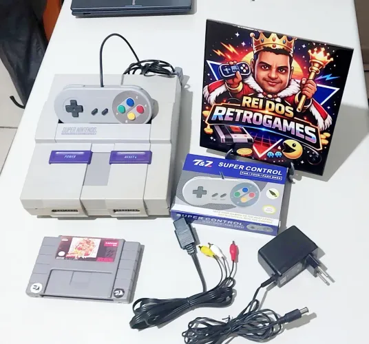 SUPER NINTENDO FAT COM JOGO STREET FIGHTER II (Paralelo).<br>