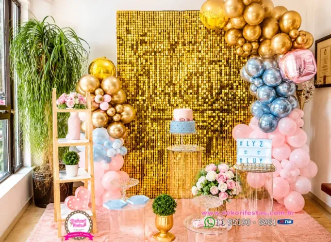Painel Shimmer para Festa | Decoração Completa - Dekori Festas - Festa adulta