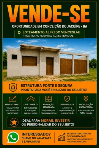 CASA À VENDA EM BERIMBAU  com estrutura excelente e área ampla! OPORTUNIDADE!