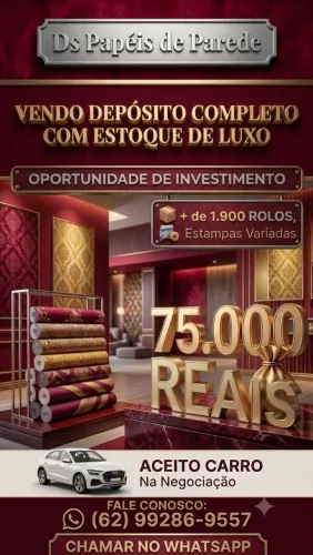 Vendo depósito de papel de parede com + de 1900 rolos 
