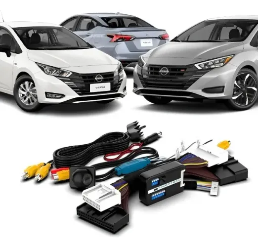 Câmera de ré com Interface Faaftech para Nissan Versa 2024 a 2026