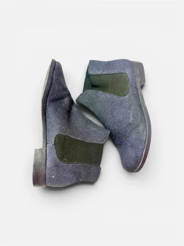 Bota Feminina em Couro Legítimo Azul Brilhante - Tam. 33/34
