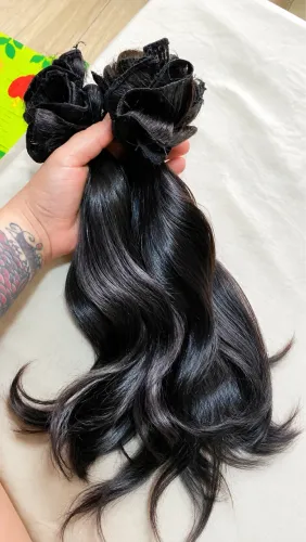 Cabelo humano brasileiro ondulado