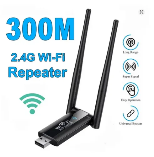 Repetidor wi-fi 2.4g 300mbps usb