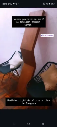 PRATELEIRA DE MADEIRA MACIÇA 