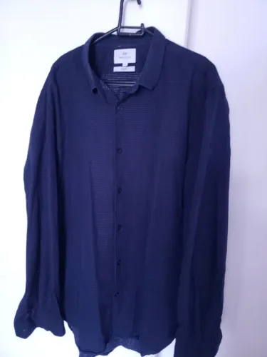 camisa masculina preston field slim fit azul marinho - tam 4 / g
