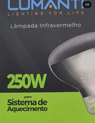 LAMPADA INFRA VERMELHO SECAGEM 250W E-27