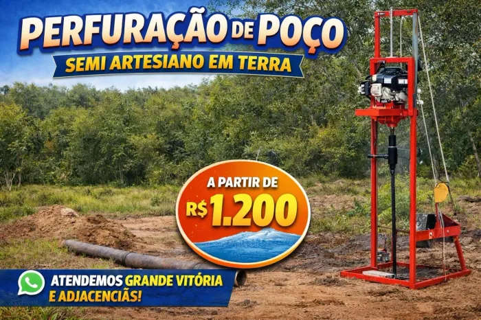 Perfuração de Poço Semi Artesiano em Terra - Grande Vitória