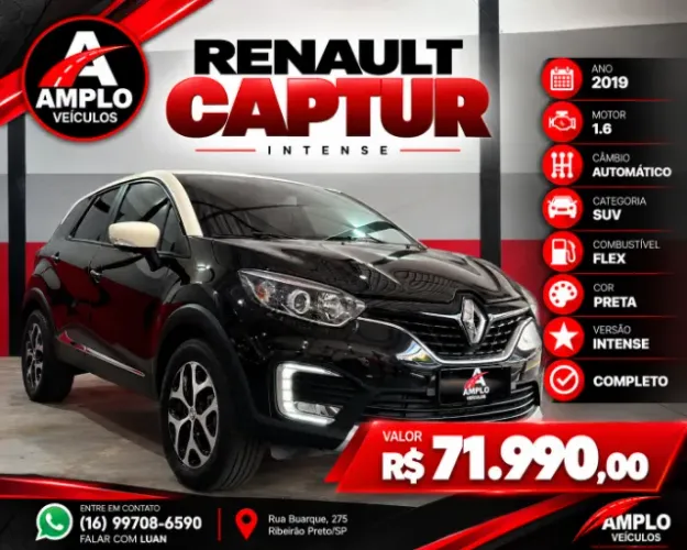 Renault Captur Intense 1.6 16V Flex 5P Aut. 2019