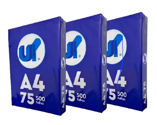 6 pacotes 500 folhas sulfite para impressão a4 up 75gm