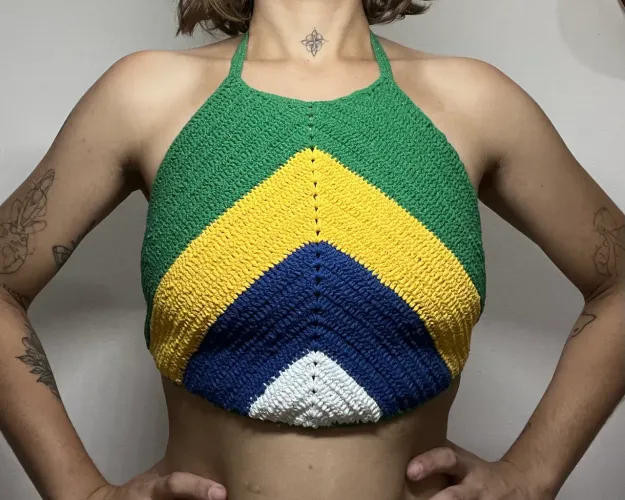 Cropped de Crochê - Brasil