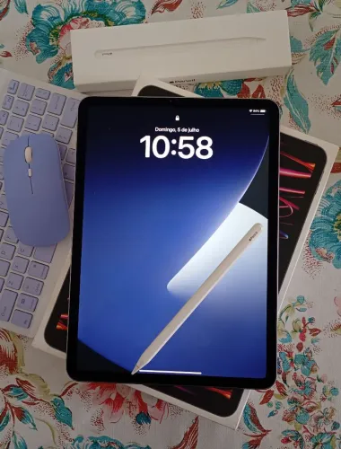 iPad Pro 11" M2 (4ª Ger) 128GB + Apple Pencil 2 + Brindes (Impecável)