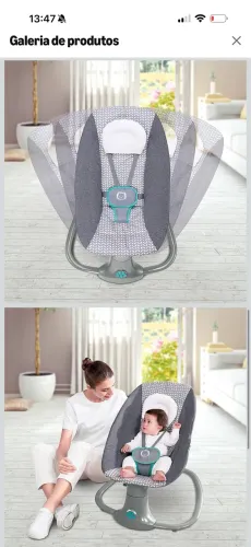 Cadeira bebê balança Techno Light Cinza
