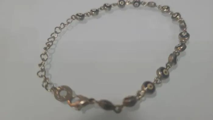 Pulseira em prata 925 modelo olho grego 18cm