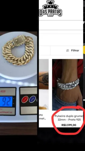 Pulseira Maciça de Prata 22mm