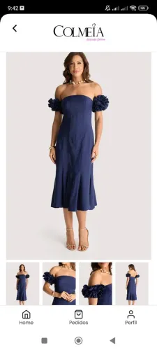 Vestido Colmeia azul 42