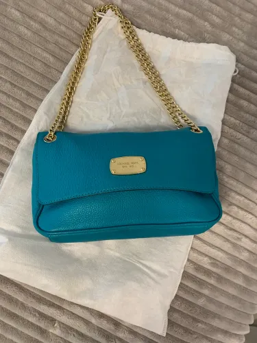 Bolsa Michael Kors Jet Set Chain azul couro original