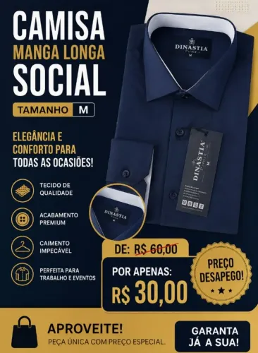 Camisa manga longa social