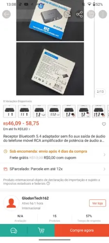 Receptor de áudio