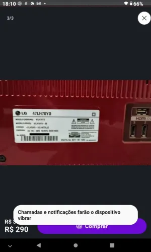 Vendo tv LG Scarlett II 47 para retirada de pecas