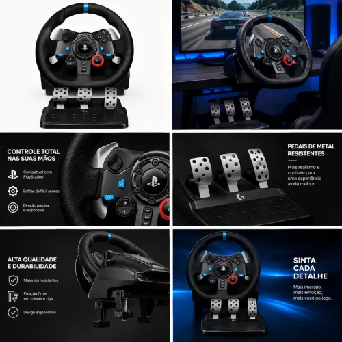 Volante logitech G29 Driving Force ? Completo com a caixa
