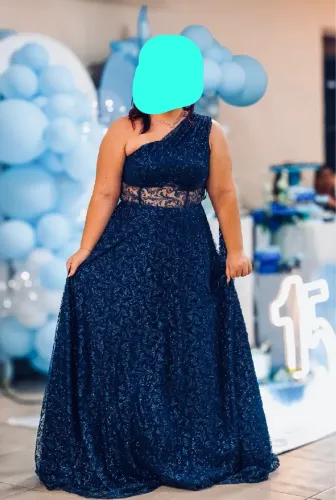 Vestido de festa azul marinho 