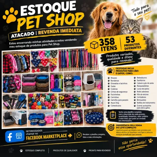 Liquidação Estoque Pet Shop Atacado | Revenda Imediata