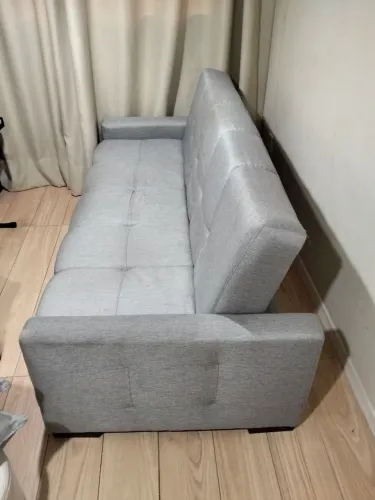 Sofá cama linho cinza