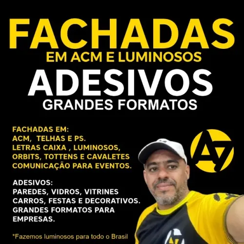 FACHADAS EM ACM , TELHAS LONAS  E  ADESIVOS GRANDES FORMATOS