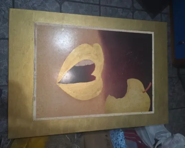 Conjunto com 2 quadros vintage - Arte figurativa e contemporânea - Moldurados