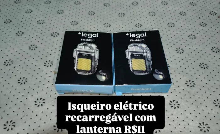 Isqueiro elétrico recarregável com lanterna