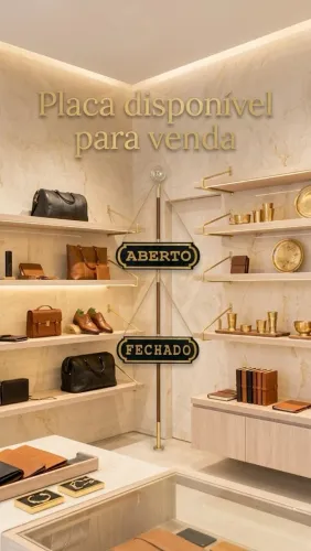 Placa Letreiro Aberto / Fechado para Porta de Vidro - Pronta Entrega!