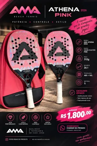 RAQUETE DE BEACH TENNIS AMA ATHENA 2026 - PINK