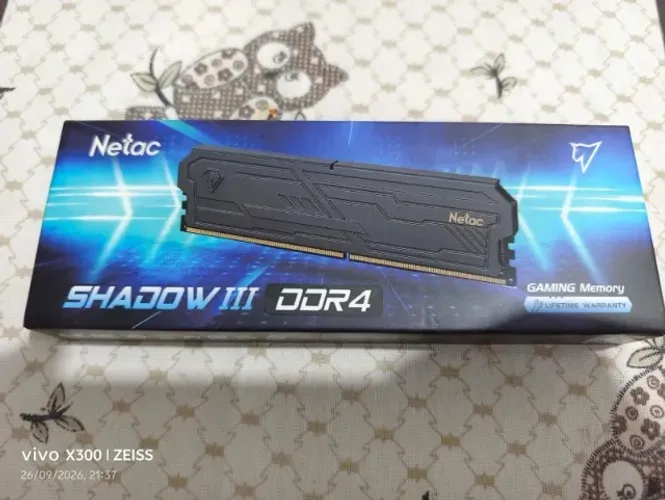 Memória RAM DDR4 Netac 3200MHz 16G Shadow III XMP 2.0 nova