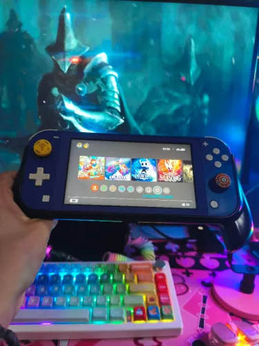 Nintendo Switch Lite Desbloqueado Azul - 128GB + Amiibolink tag NFC<br>