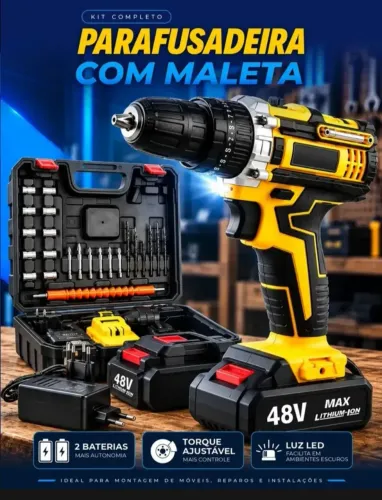 Kit + furadeira e parafusadeira 48v