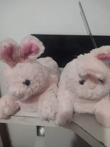 Pantufas Coelho Rosa