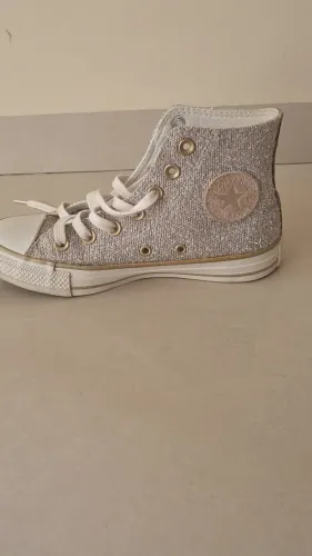 Tênis all star n. 35 dourado com prata