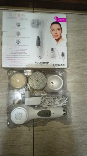 Escova facial sônica com 3 cabeças de escova conair polishop<br>