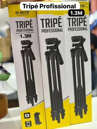 Tripé Profissional 1,3m para Celular e Câmera | Suporte Incluso |