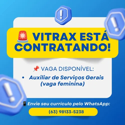 Estamos contratando auxiliar (Mulher)de serviços gerais.