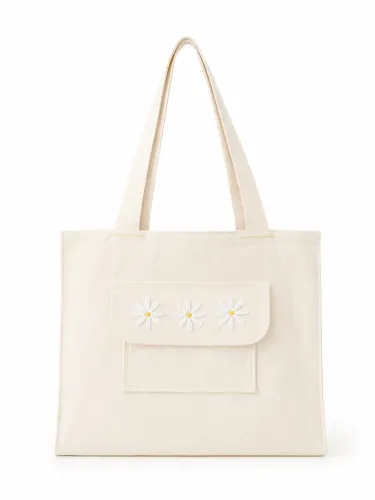 Ecobag Margaridas Bordada à mão