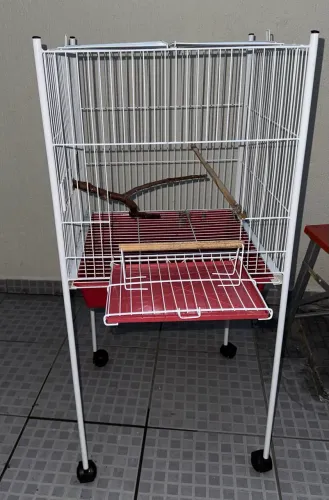 Gaiola para calopsita com rodinhas