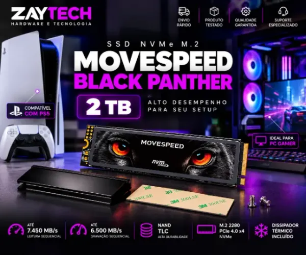 VENDA/TROCA/GARANTIA - SSD NVMe M.2 2TB PC e PS5 Movespeed PCIe 4.0
