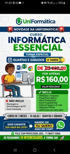 Curso de Informática Essencial - Professor com 14 Anos de Experiência