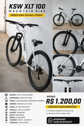 Bicicleta Xlt 100 21v Tamanho Do Quadro 21 Cor Branco Com Preto