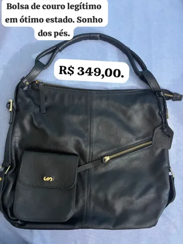 Bolsa de ombro em couro legítimo sonho dos pés.