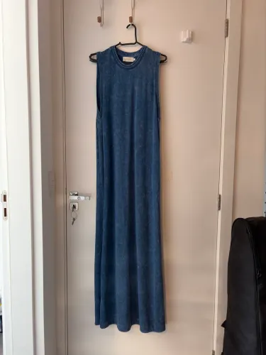 Vestido shoulder algodão jeans