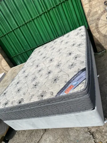 Cama box casal com colchão Ortobom de espumas