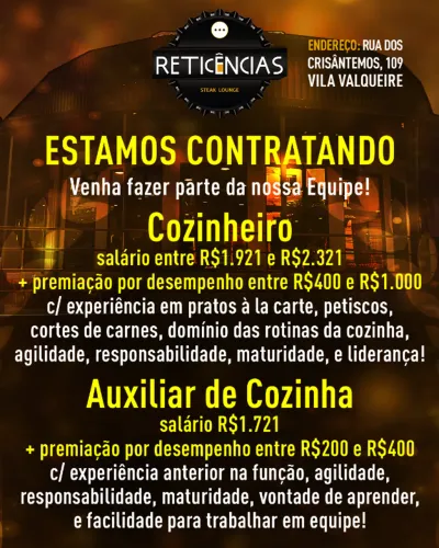 Bar|Restaurante Vila Valqueire Contrata